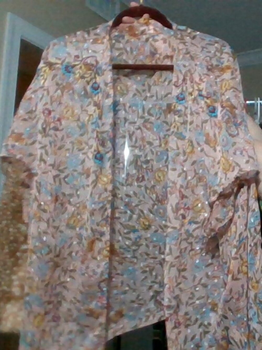 Women’s Floral Open-Front Kimono Top - Pink Multi